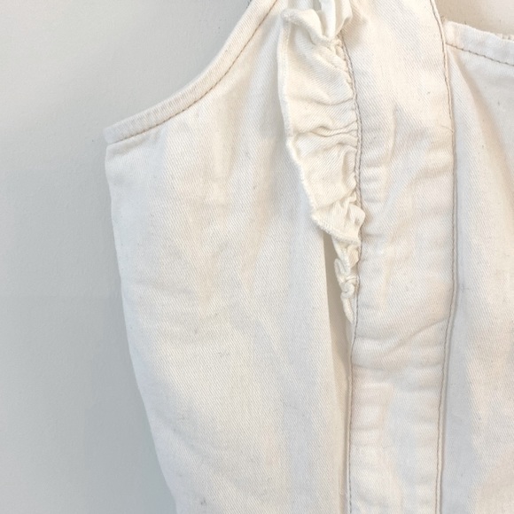 ☀️ White Ruffle Denim Mini Dress - Size L  🌸 - Picture 9 of 9